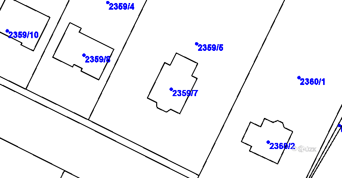 Parcela st. 2359/7 v KÚ Katov, Katastrální mapa