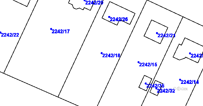 Parcela st. 2242/18 v KÚ Katov, Katastrální mapa