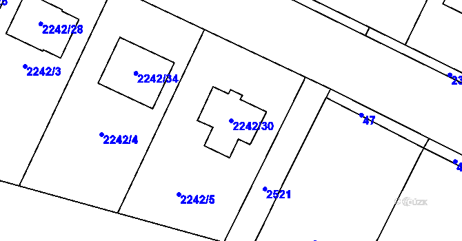 Parcela st. 2242/30 v KÚ Katov, Katastrální mapa