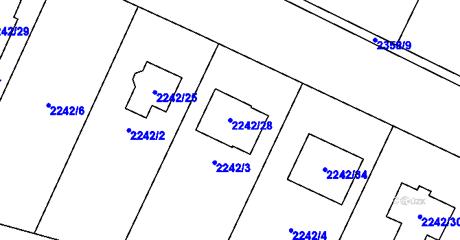 Parcela st. 2242/28 v KÚ Katov, Katastrální mapa