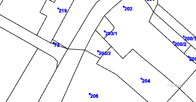 Parcela st. 203/2 v KÚ Katov, Katastrální mapa
