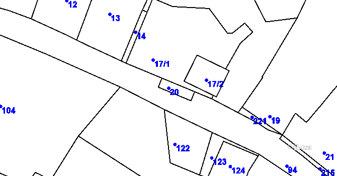 Parcela st. 20 v KÚ Katov, Katastrální mapa