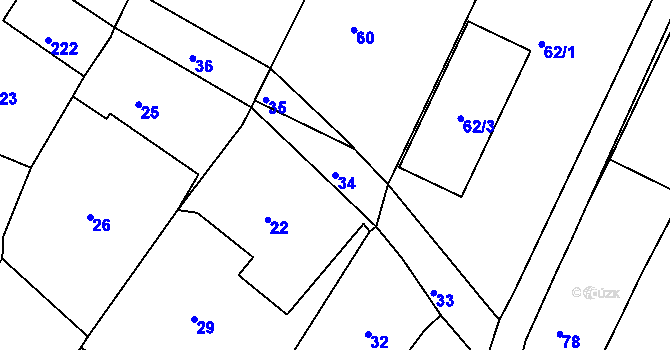Parcela st. 34 v KÚ Katov, Katastrální mapa