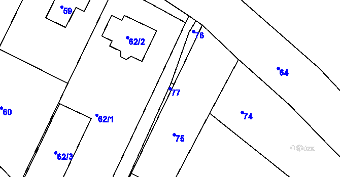 Parcela st. 77 v KÚ Katov, Katastrální mapa