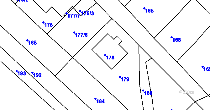 Parcela st. 178 v KÚ Katov, Katastrální mapa