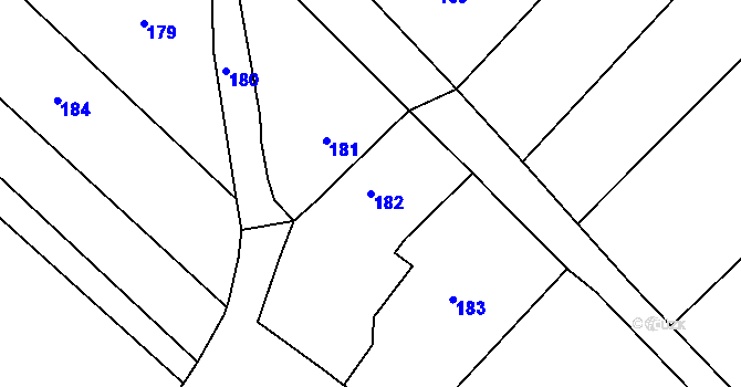 Parcela st. 182 v KÚ Katov, Katastrální mapa