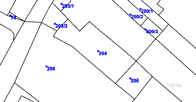 Parcela st. 204 v KÚ Katov, Katastrální mapa