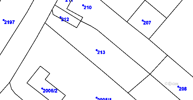 Parcela st. 213 v KÚ Katov, Katastrální mapa
