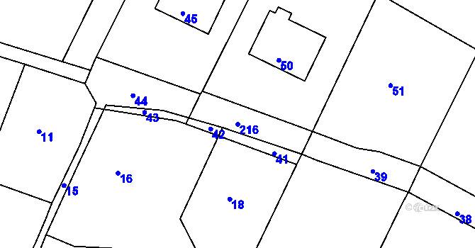 Parcela st. 216 v KÚ Katov, Katastrální mapa