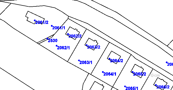 Parcela st. 2063/2 v KÚ Katov, Katastrální mapa