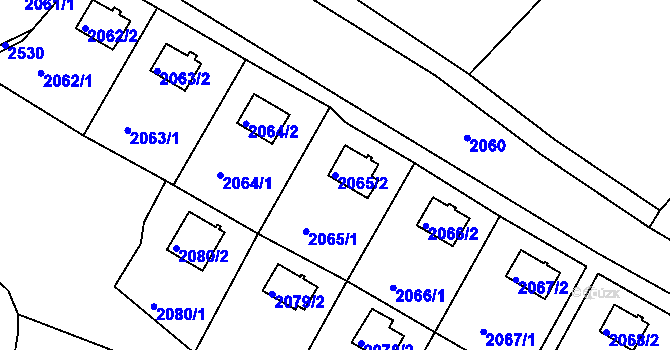 Parcela st. 2065/2 v KÚ Katov, Katastrální mapa