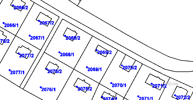 Parcela st. 2069/2 v KÚ Katov, Katastrální mapa