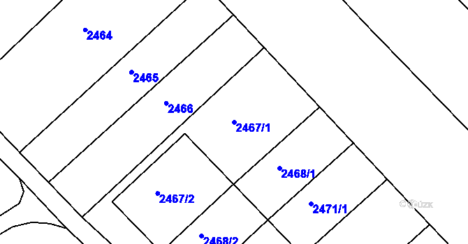 Parcela st. 2467/1 v KÚ Katov, Katastrální mapa