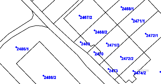 Parcela st. 2469 v KÚ Katov, Katastrální mapa
