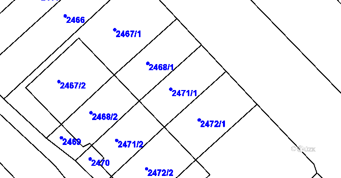 Parcela st. 2471/1 v KÚ Katov, Katastrální mapa