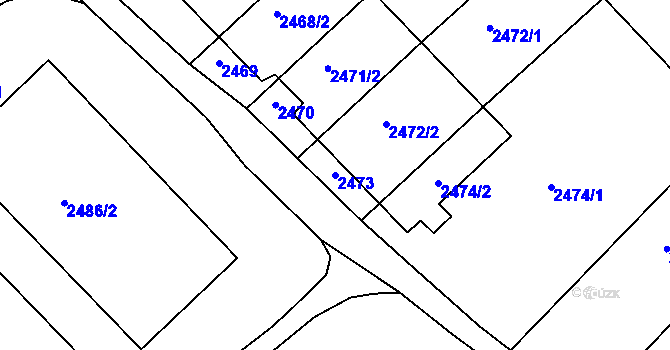 Parcela st. 2473 v KÚ Katov, Katastrální mapa