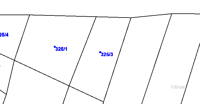 Parcela st. 325/3 v KÚ Křižínkov, Katastrální mapa