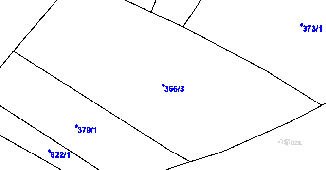 Parcela st. 366/3 v KÚ Křižínkov, Katastrální mapa