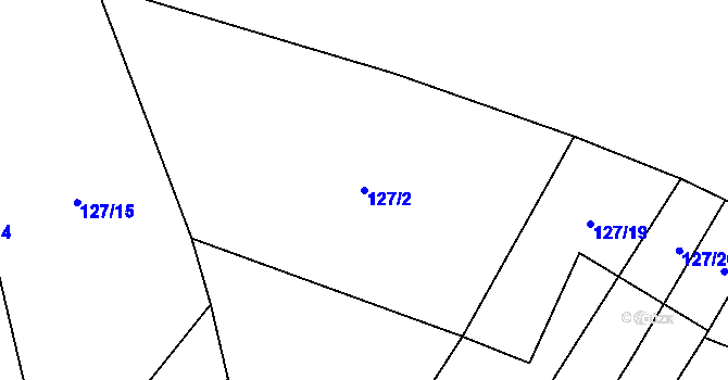 Parcela st. 127/2 v KÚ Křižínkov, Katastrální mapa