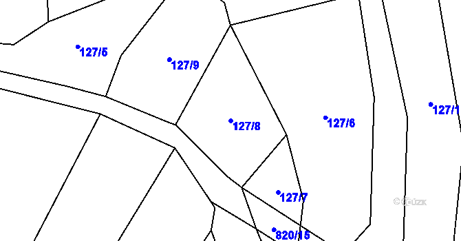 Parcela st. 127/8 v KÚ Křižínkov, Katastrální mapa
