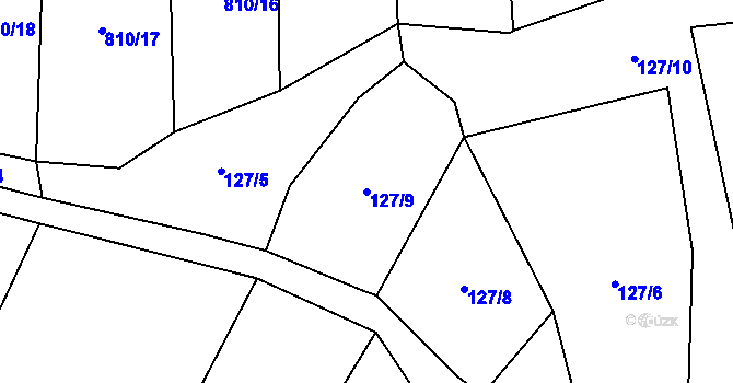 Parcela st. 127/9 v KÚ Křižínkov, Katastrální mapa