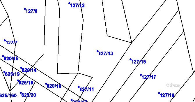 Parcela st. 127/13 v KÚ Křižínkov, Katastrální mapa