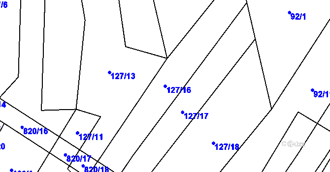 Parcela st. 127/16 v KÚ Křižínkov, Katastrální mapa