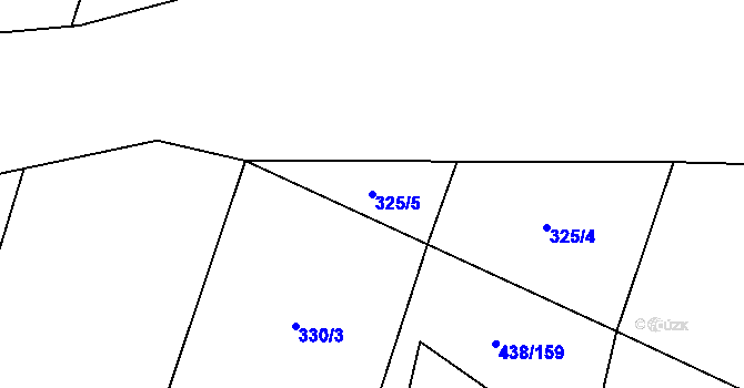 Parcela st. 325/5 v KÚ Křižínkov, Katastrální mapa