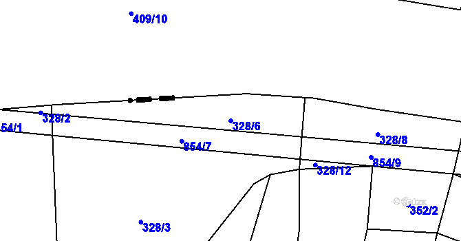 Parcela st. 328/6 v KÚ Křižínkov, Katastrální mapa