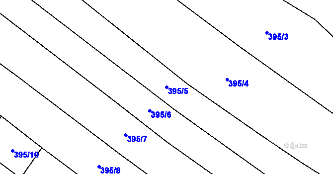Parcela st. 395/5 v KÚ Křižínkov, Katastrální mapa