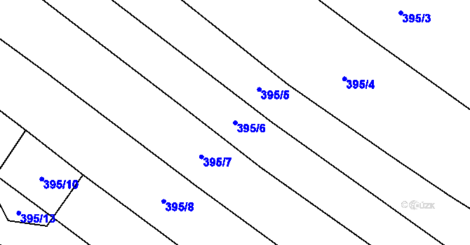 Parcela st. 395/6 v KÚ Křižínkov, Katastrální mapa