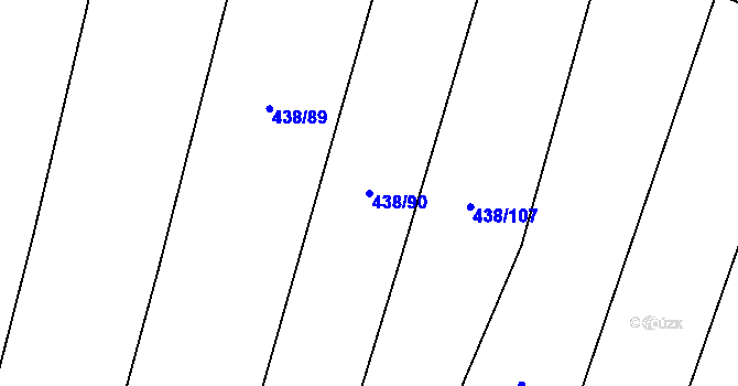 Parcela st. 438/90 v KÚ Křižínkov, Katastrální mapa