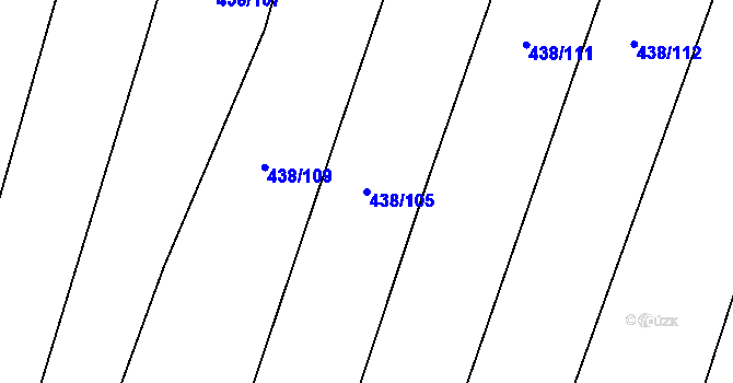 Parcela st. 438/105 v KÚ Křižínkov, Katastrální mapa