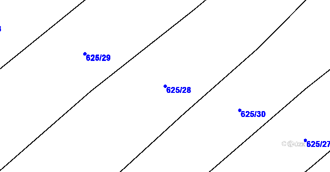 Parcela st. 625/28 v KÚ Křižínkov, Katastrální mapa
