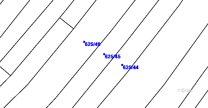 Parcela st. 625/45 v KÚ Křižínkov, Katastrální mapa