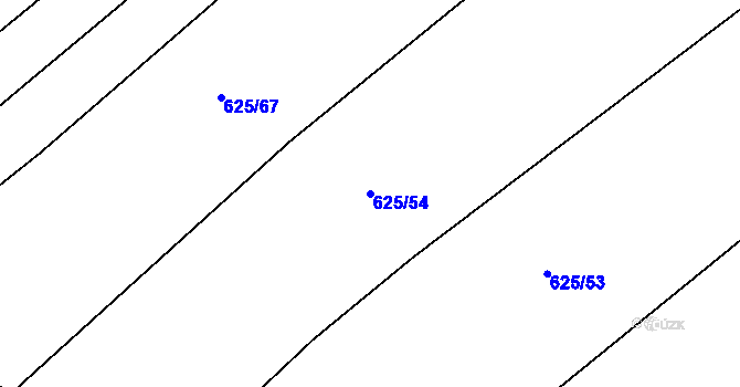 Parcela st. 625/54 v KÚ Křižínkov, Katastrální mapa