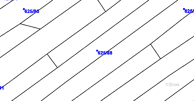 Parcela st. 625/88 v KÚ Křižínkov, Katastrální mapa