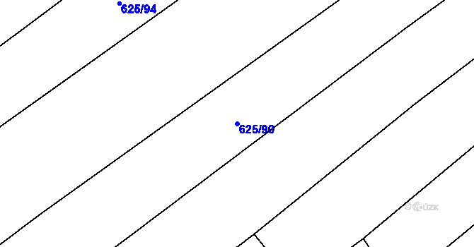 Parcela st. 625/90 v KÚ Křižínkov, Katastrální mapa