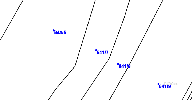 Parcela st. 641/7 v KÚ Křižínkov, Katastrální mapa