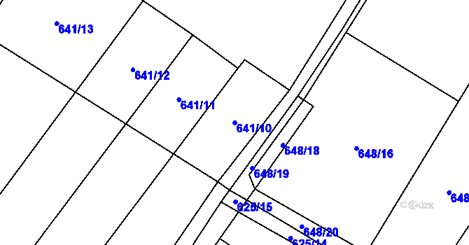 Parcela st. 641/10 v KÚ Křižínkov, Katastrální mapa