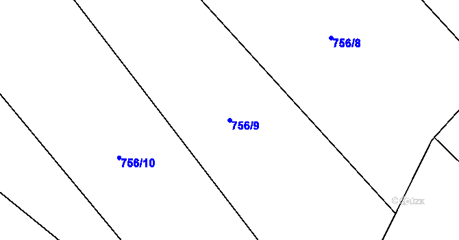 Parcela st. 756/9 v KÚ Křižínkov, Katastrální mapa