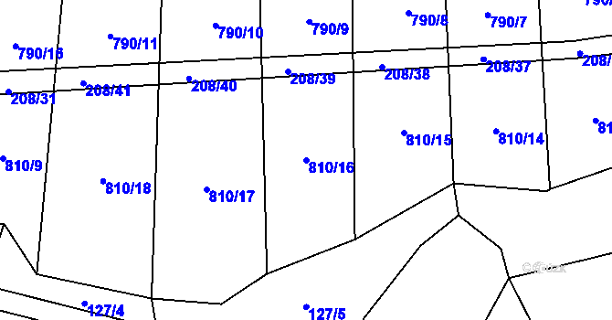 Parcela st. 810/16 v KÚ Křižínkov, Katastrální mapa