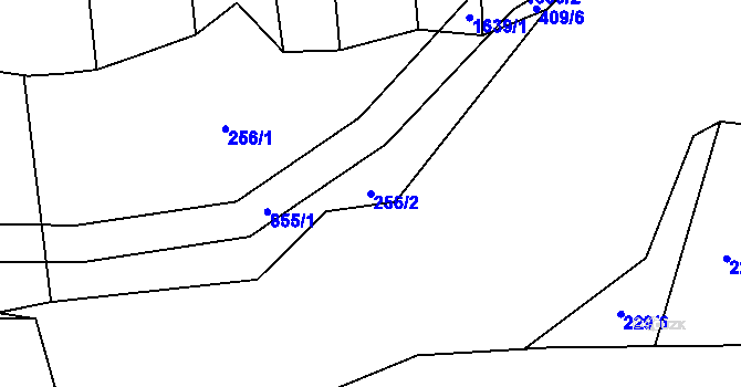 Parcela st. 256/2 v KÚ Křižínkov, Katastrální mapa