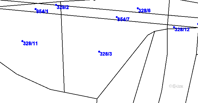 Parcela st. 328/3 v KÚ Křižínkov, Katastrální mapa