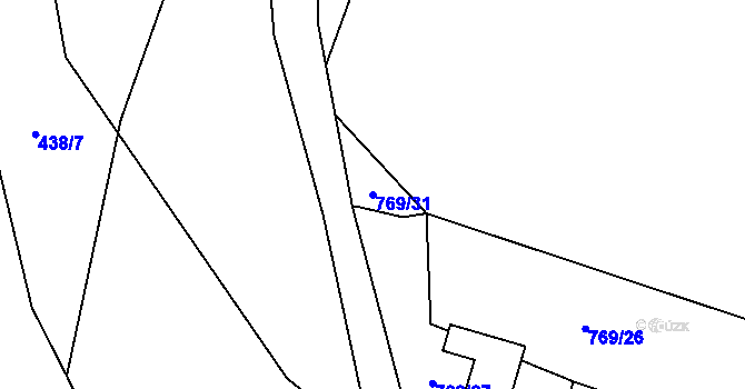 Parcela st. 769/31 v KÚ Křižínkov, Katastrální mapa