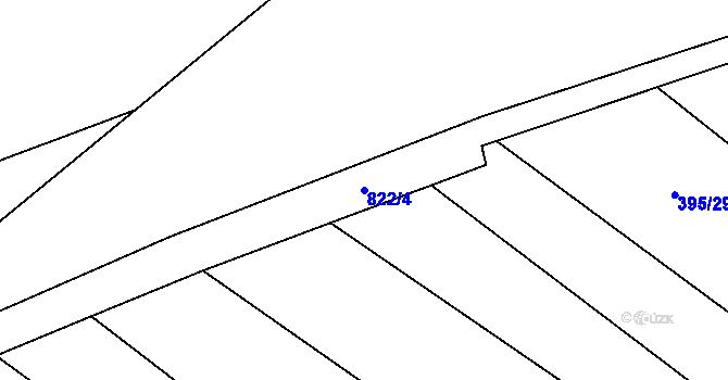 Parcela st. 822/4 v KÚ Křižínkov, Katastrální mapa