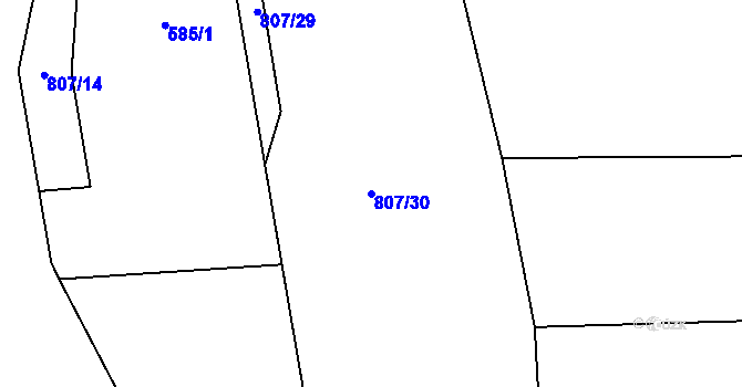 Parcela st. 807/30 v KÚ Čenětice, Katastrální mapa