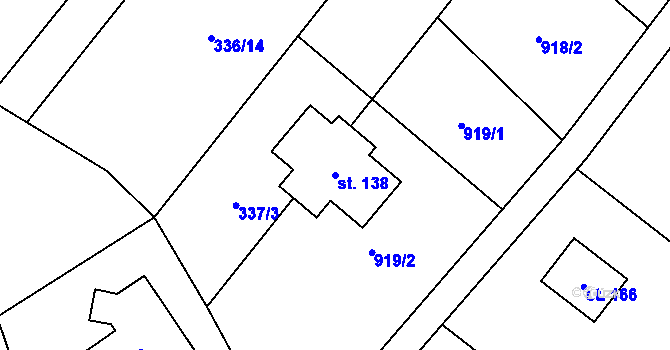 Parcela st. 138 v KÚ Křížkový Újezdec, Katastrální mapa