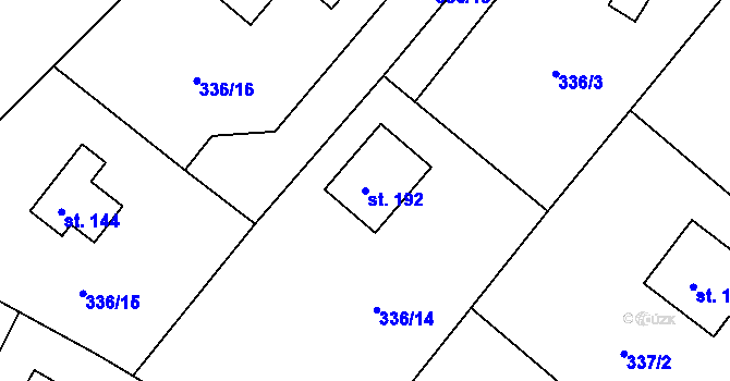 Parcela st. 192 v KÚ Křížkový Újezdec, Katastrální mapa