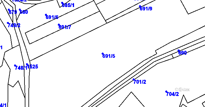 Parcela st. 691/5 v KÚ Křížlice, Katastrální mapa